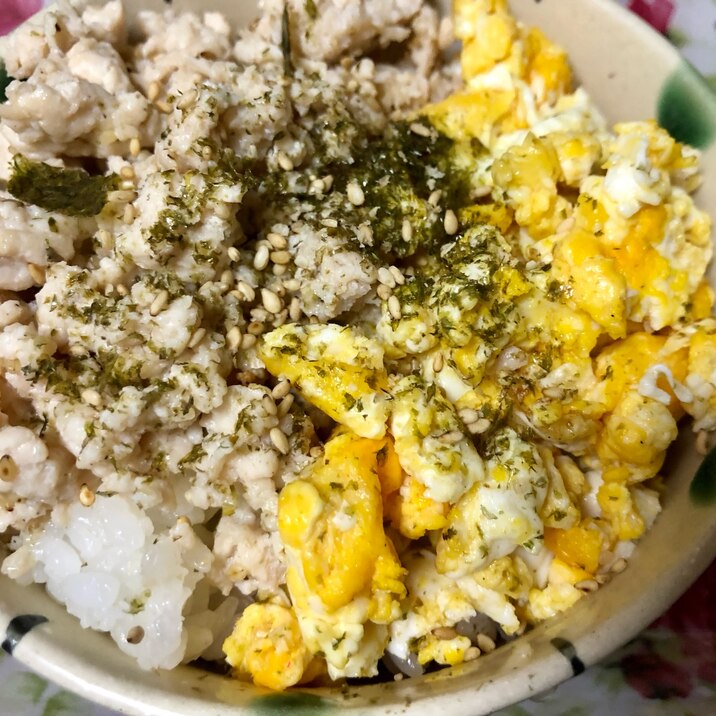 ほりにし使用♪簡単二色そぼろ丼♪お弁当にも